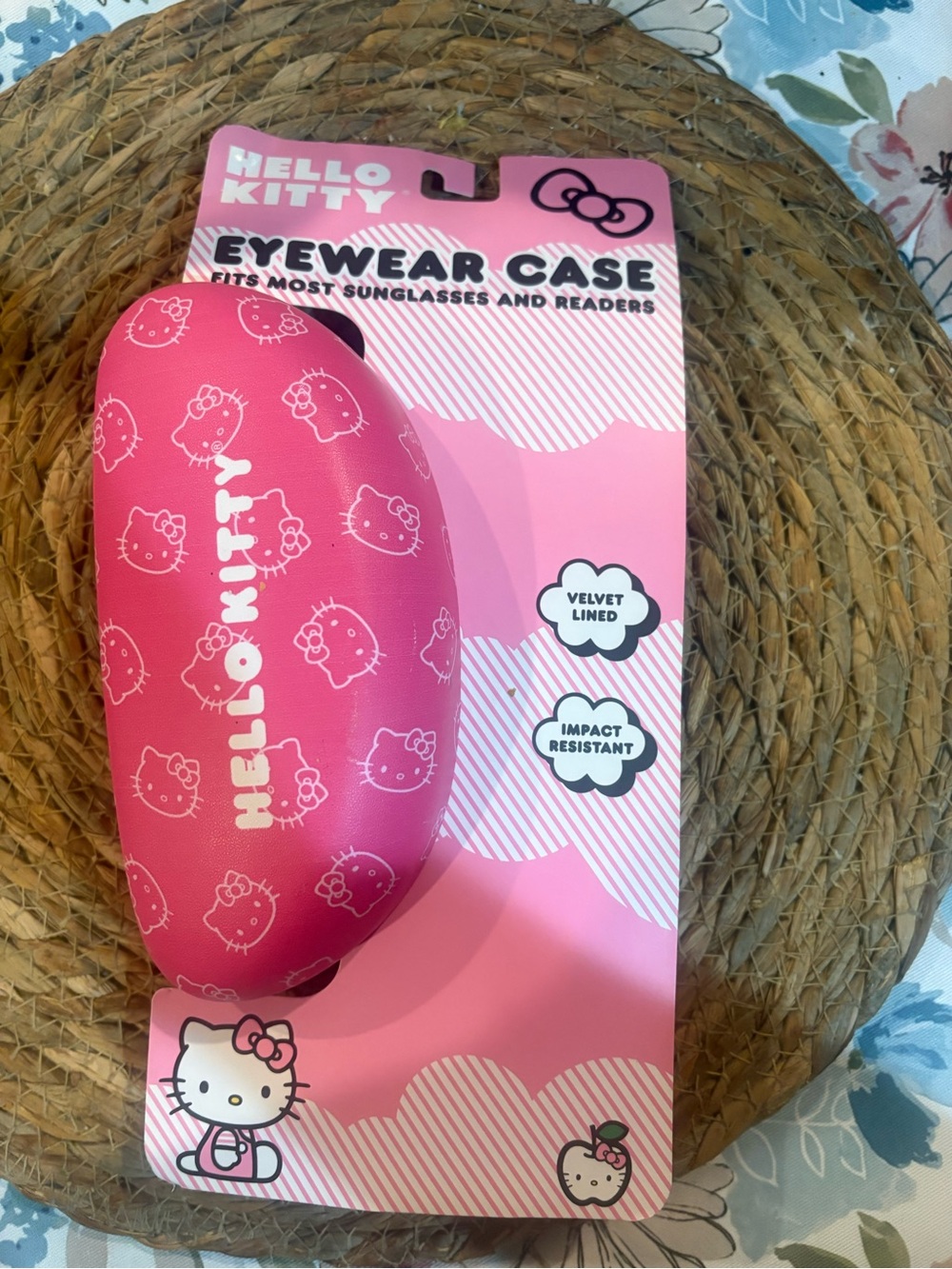 Hello Kitty Pink Hard Shell Eyewear Case with White Prints